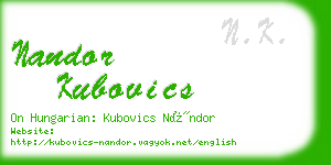 nandor kubovics business card